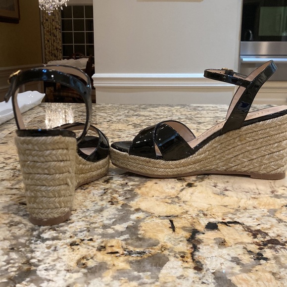 Stuart Weitzman Rosemarie Patent Leather Platform Espadrille Wedge Sandals - Picture 5 of 7